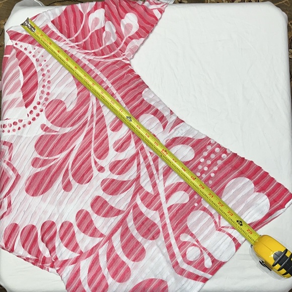 Women’s Before & Again pink & white sheer burnout V-neck top size medium - Picture 7 of 11